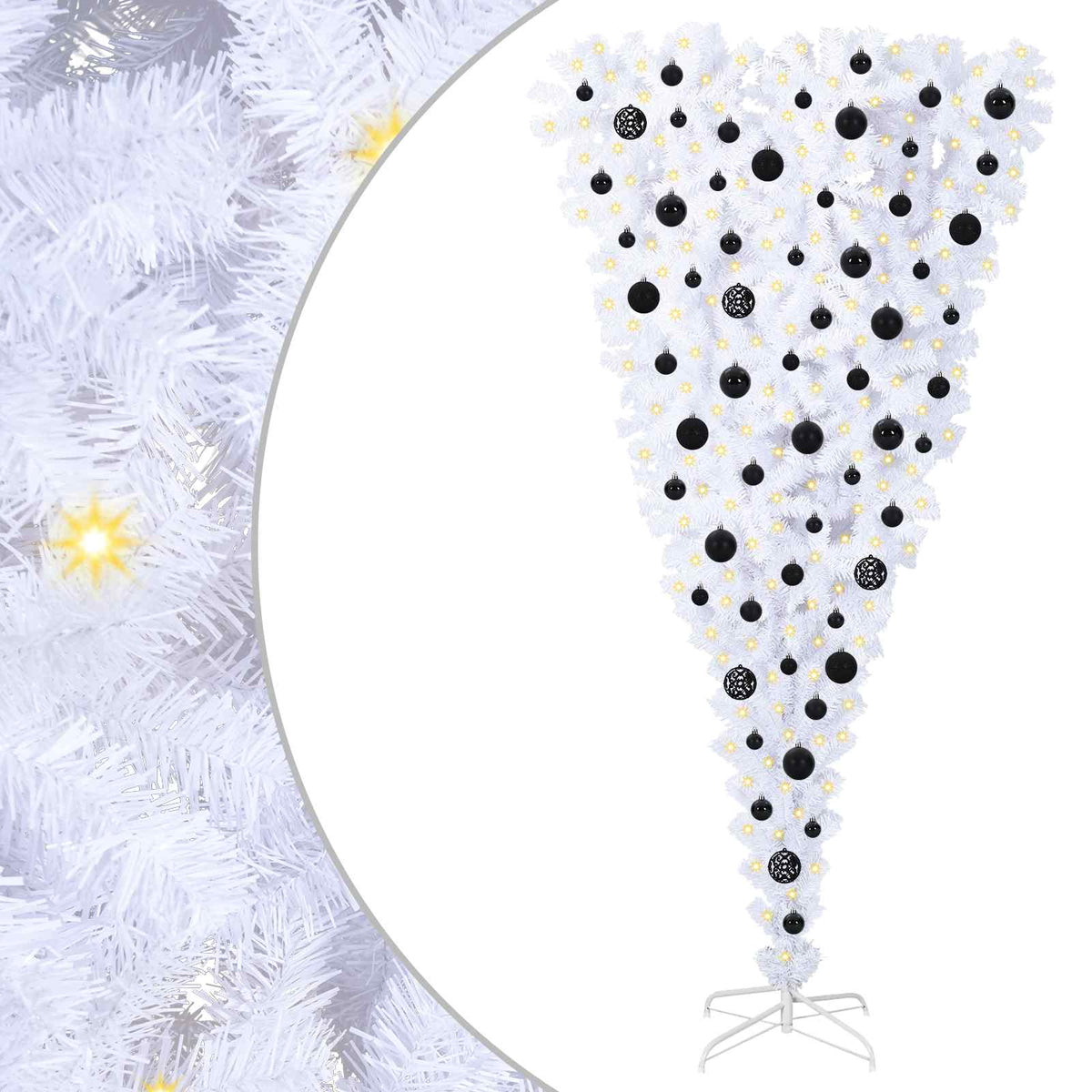 vidaXL Artificial Christmas Tree with Stand White 180 cm PVC and Steel