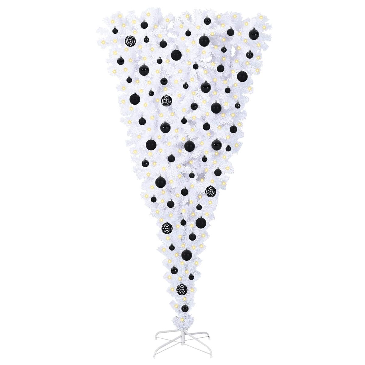vidaXL Artificial Christmas Tree with Stand White 180 cm PVC and Steel