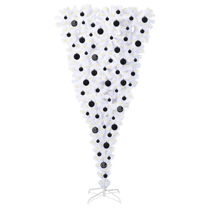 vidaXL Artificial Christmas Tree with Stand White 180 cm PVC and Steel