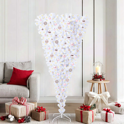 vidaXL Artificial Christmas Tree with Stand White 180 cm PVC and Steel
