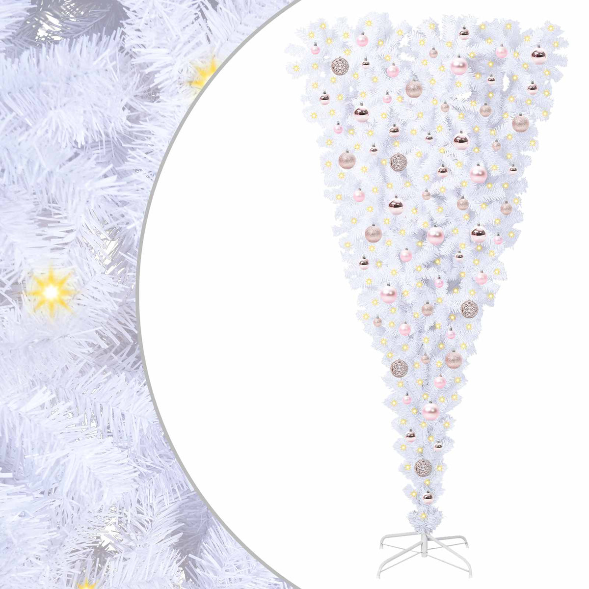 vidaXL Artificial Christmas Tree with Stand White 180 cm PVC and Steel