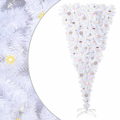 vidaXL Artificial Christmas Tree with Stand White 180 cm PVC and Steel