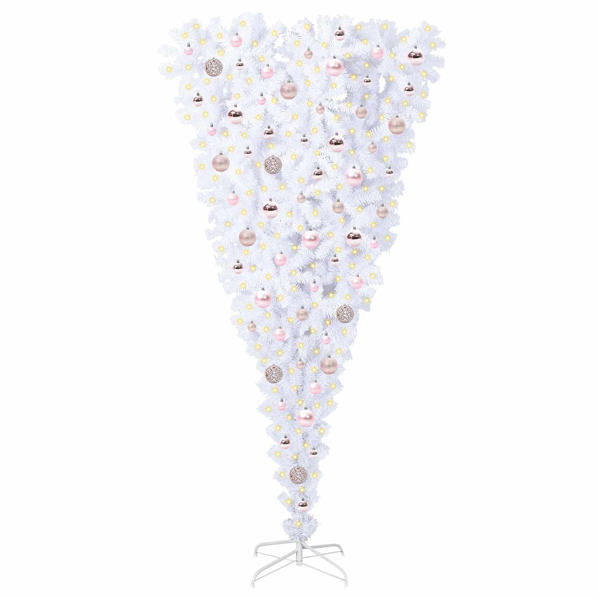 vidaXL Artificial Christmas Tree with Stand White 180 cm PVC and Steel