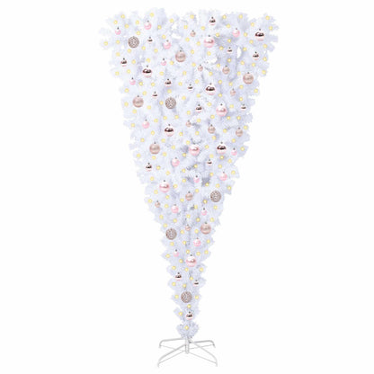 vidaXL Artificial Christmas Tree with Stand White 180 cm PVC and Steel
