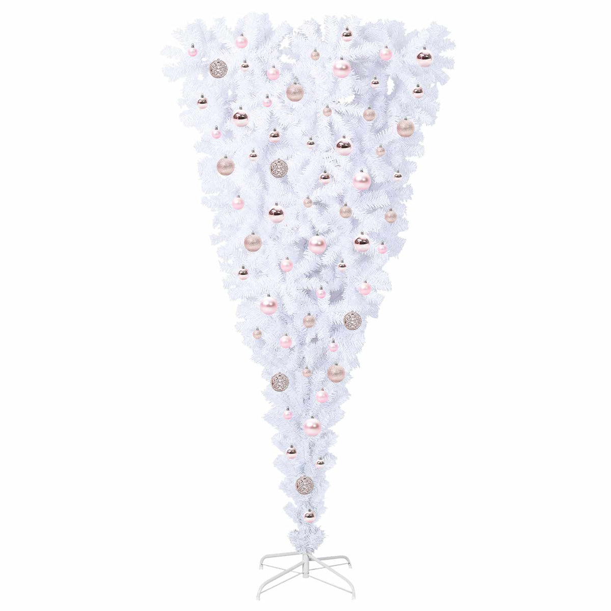 vidaXL Artificial Christmas Tree with Stand White 180 cm PVC and Steel