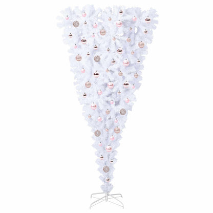 vidaXL Artificial Christmas Tree with Stand White 180 cm PVC and Steel