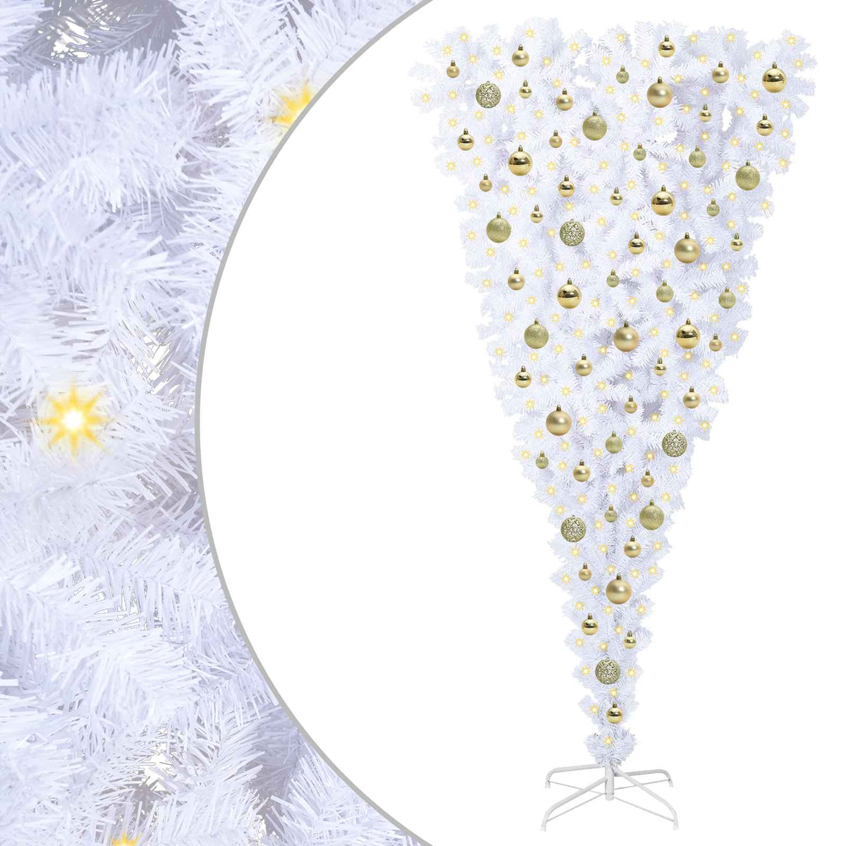 vidaXL Artificial Christmas Tree with Stand White 180 cm PVC and Steel