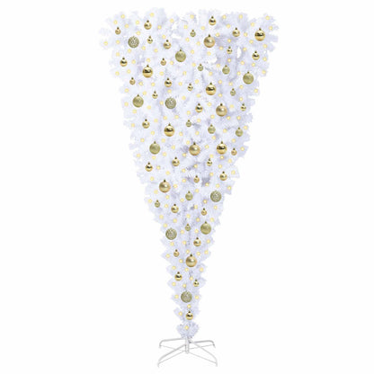 vidaXL Artificial Christmas Tree with Stand White 180 cm PVC and Steel