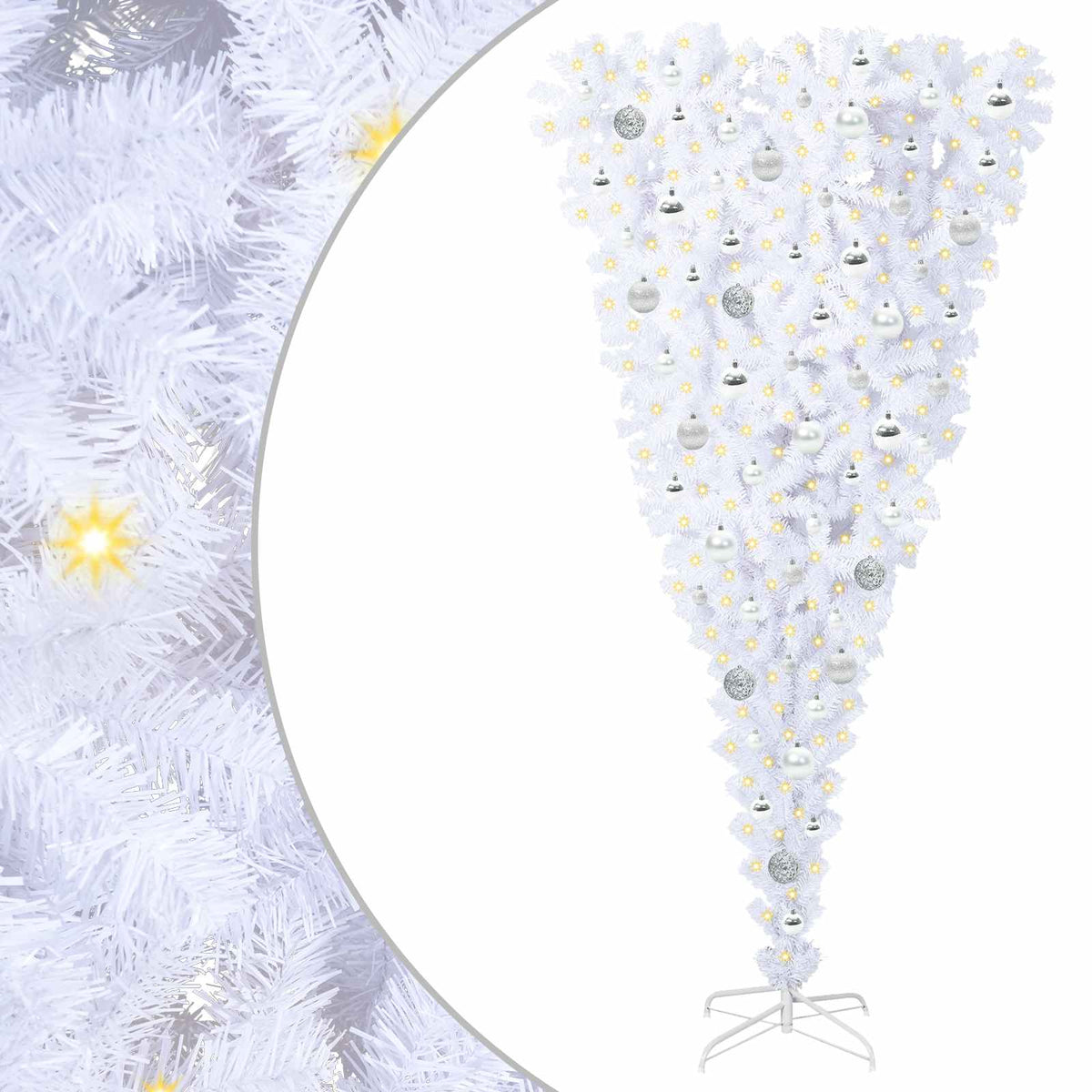 vidaXL Artificial Christmas Tree with Stand White 180 cm PVC and Steel
