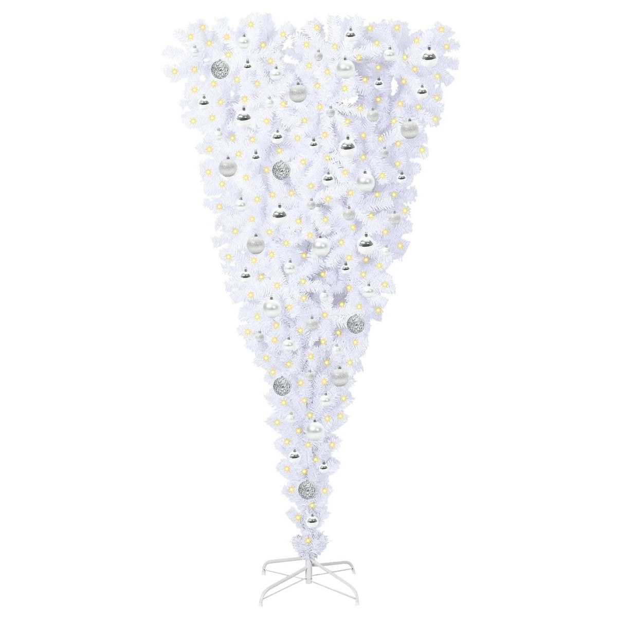 vidaXL Artificial Christmas Tree with Stand White 180 cm PVC and Steel