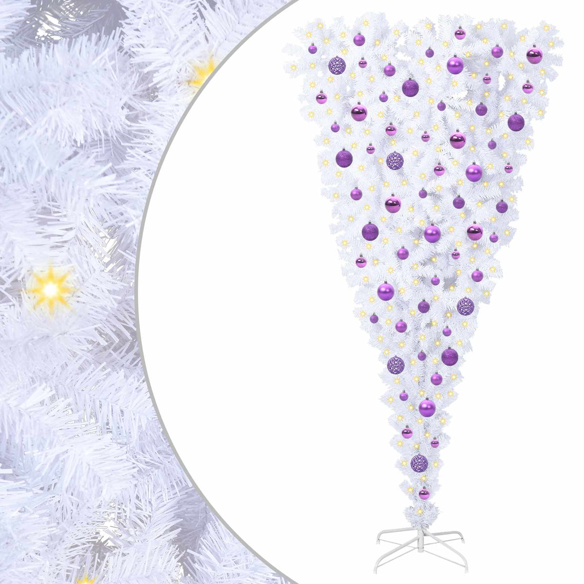 vidaXL Artificial Christmas Tree with Stand White 180 cm PVC and Steel