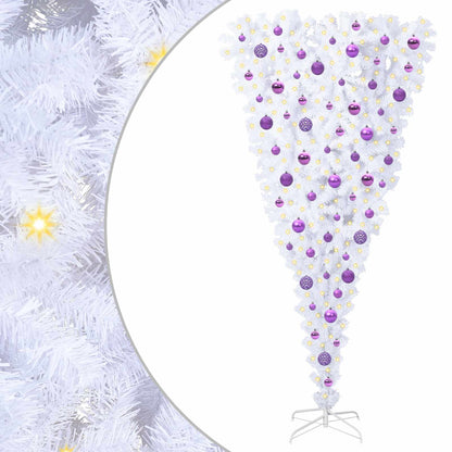 vidaXL Artificial Christmas Tree with Stand White 180 cm PVC and Steel