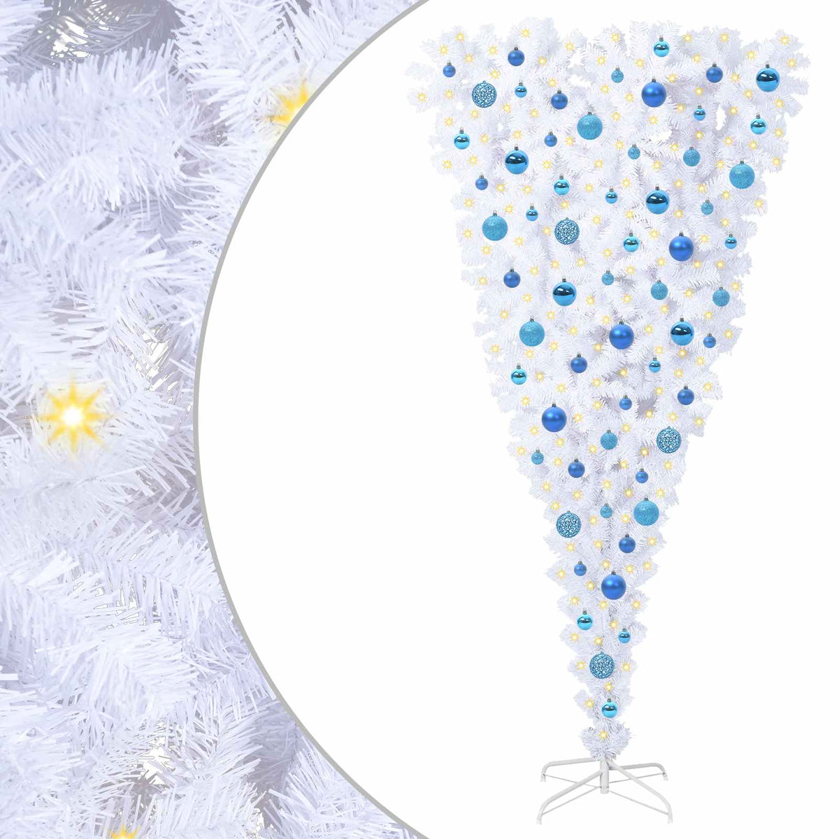 vidaXL Artificial Christmas Tree with Stand White 180 cm PVC and Steel
