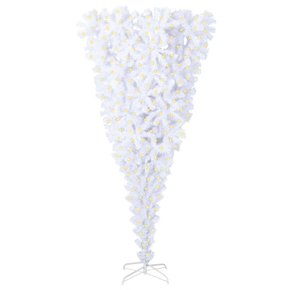vidaXL Artificial Christmas Tree with Stand White 210 cm PVC and Steel