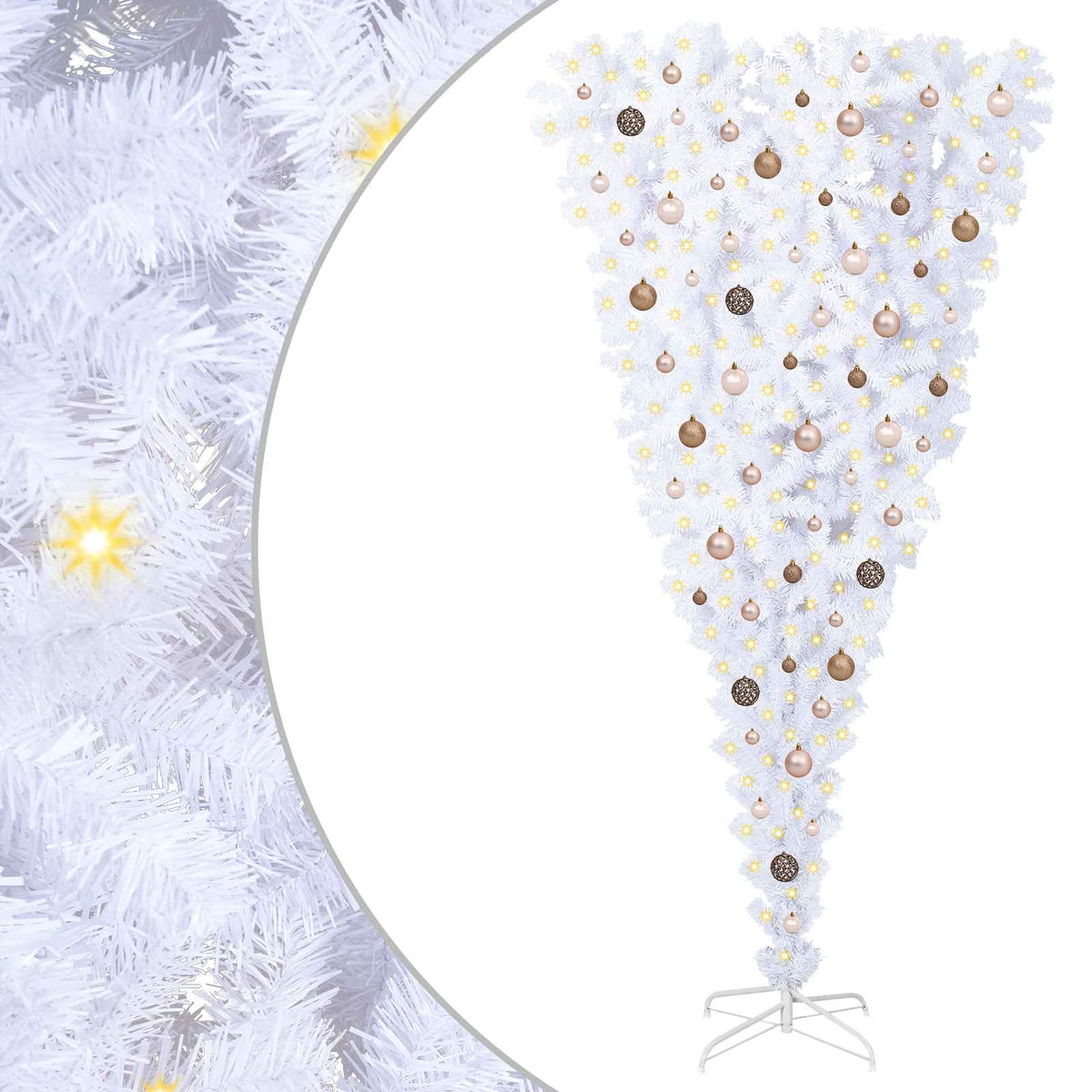 vidaXL Artificial Christmas Tree with Stand White 210 cm PVC and Steel