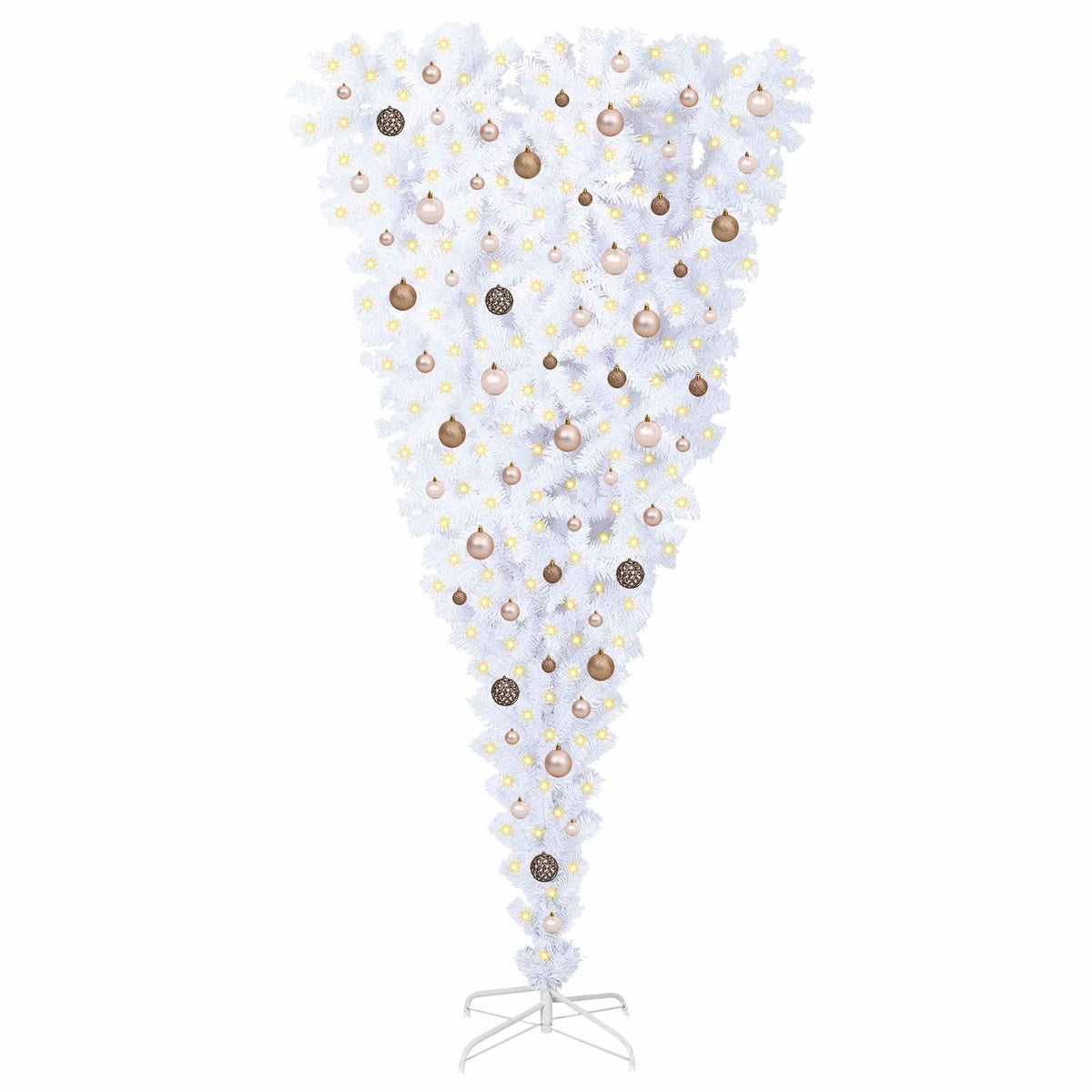 vidaXL Artificial Christmas Tree with Stand White 210 cm PVC and Steel