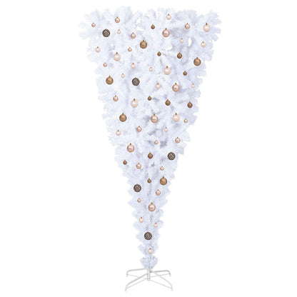 vidaXL Artificial Christmas Tree with Stand White 210 cm PVC and Steel