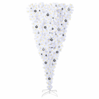 vidaXL Artificial Christmas Tree with Stand White 210 cm PVC and Steel