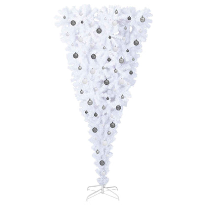 vidaXL Artificial Christmas Tree with Stand White 210 cm PVC and Steel