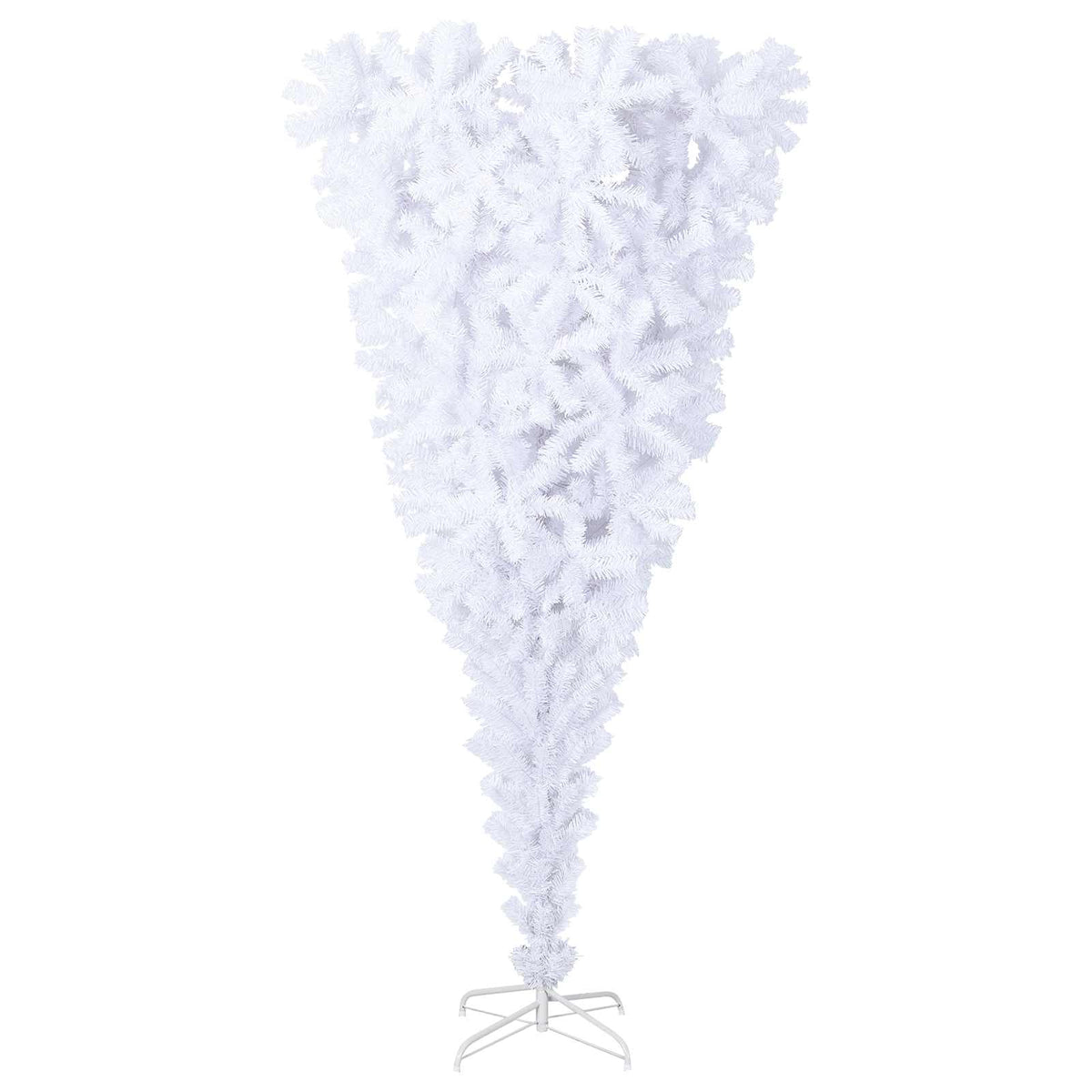 vidaXL Artificial Christmas Tree with Stand White 210 cm PVC and Steel