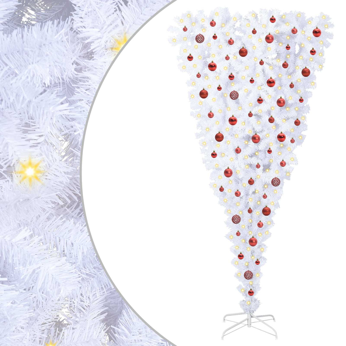 vidaXL Artificial Christmas Tree with Stand White 210 cm PVC and Steel