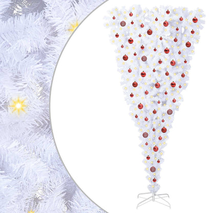 vidaXL Artificial Christmas Tree with Stand White 210 cm PVC and Steel