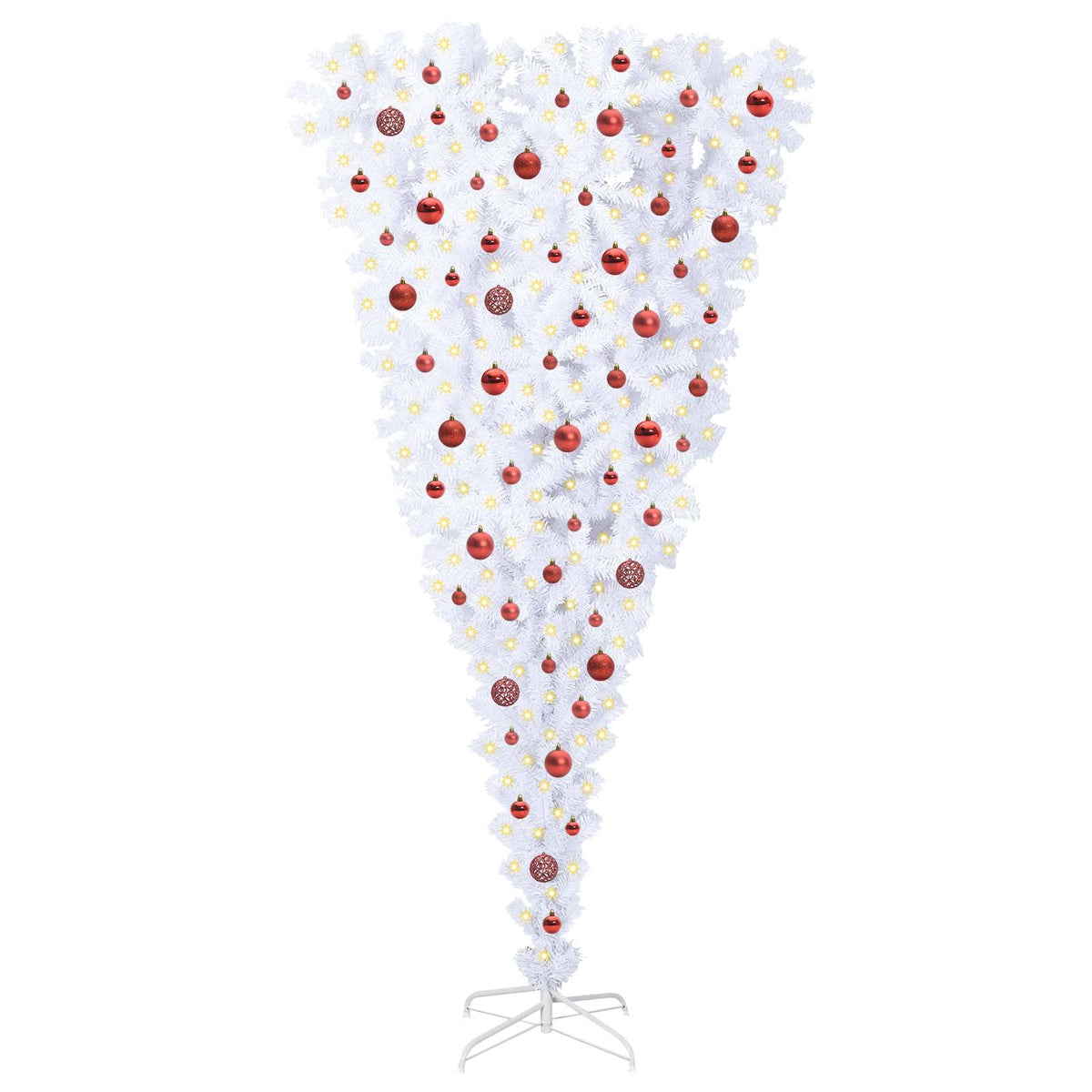 vidaXL Artificial Christmas Tree with Stand White 210 cm PVC and Steel