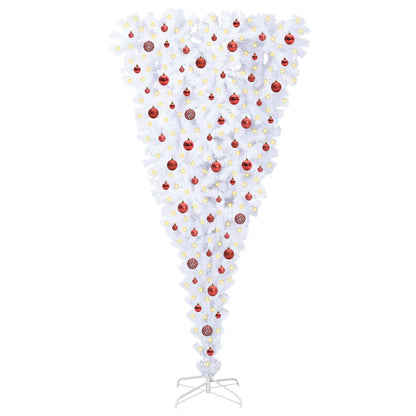 vidaXL Artificial Christmas Tree with Stand White 210 cm PVC and Steel