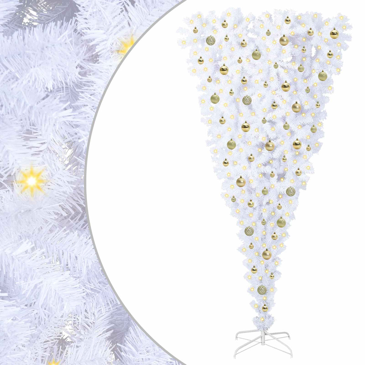 vidaXL Artificial Christmas Tree with Stand White 210 cm PVC and Steel