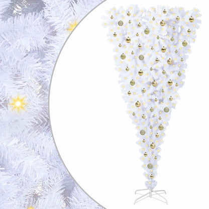 vidaXL Artificial Christmas Tree with Stand White 210 cm PVC and Steel