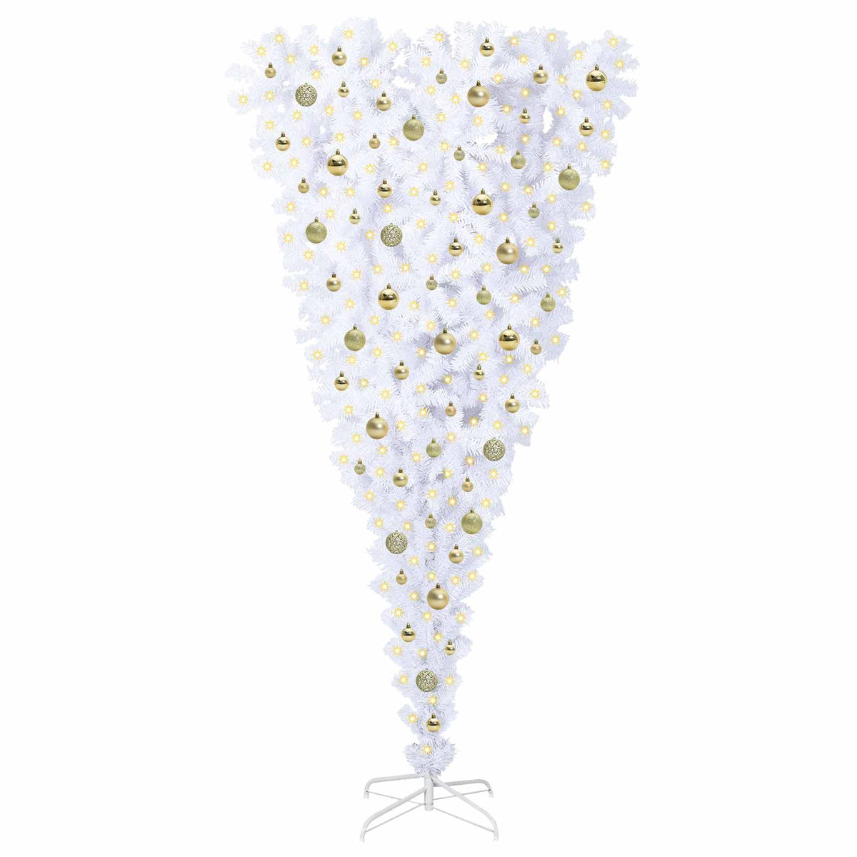 vidaXL Artificial Christmas Tree with Stand White 210 cm PVC and Steel