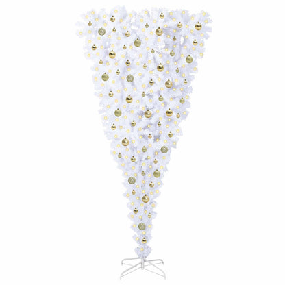 vidaXL Artificial Christmas Tree with Stand White 210 cm PVC and Steel
