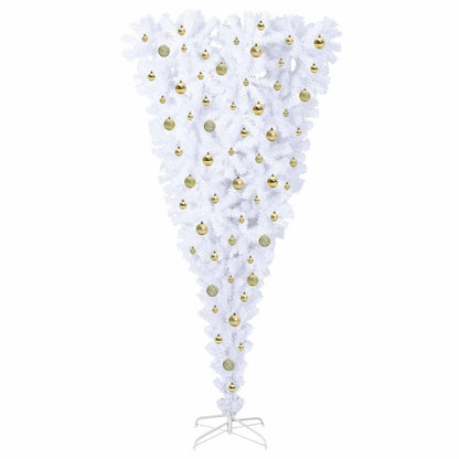 vidaXL Artificial Christmas Tree with Stand White 210 cm PVC and Steel