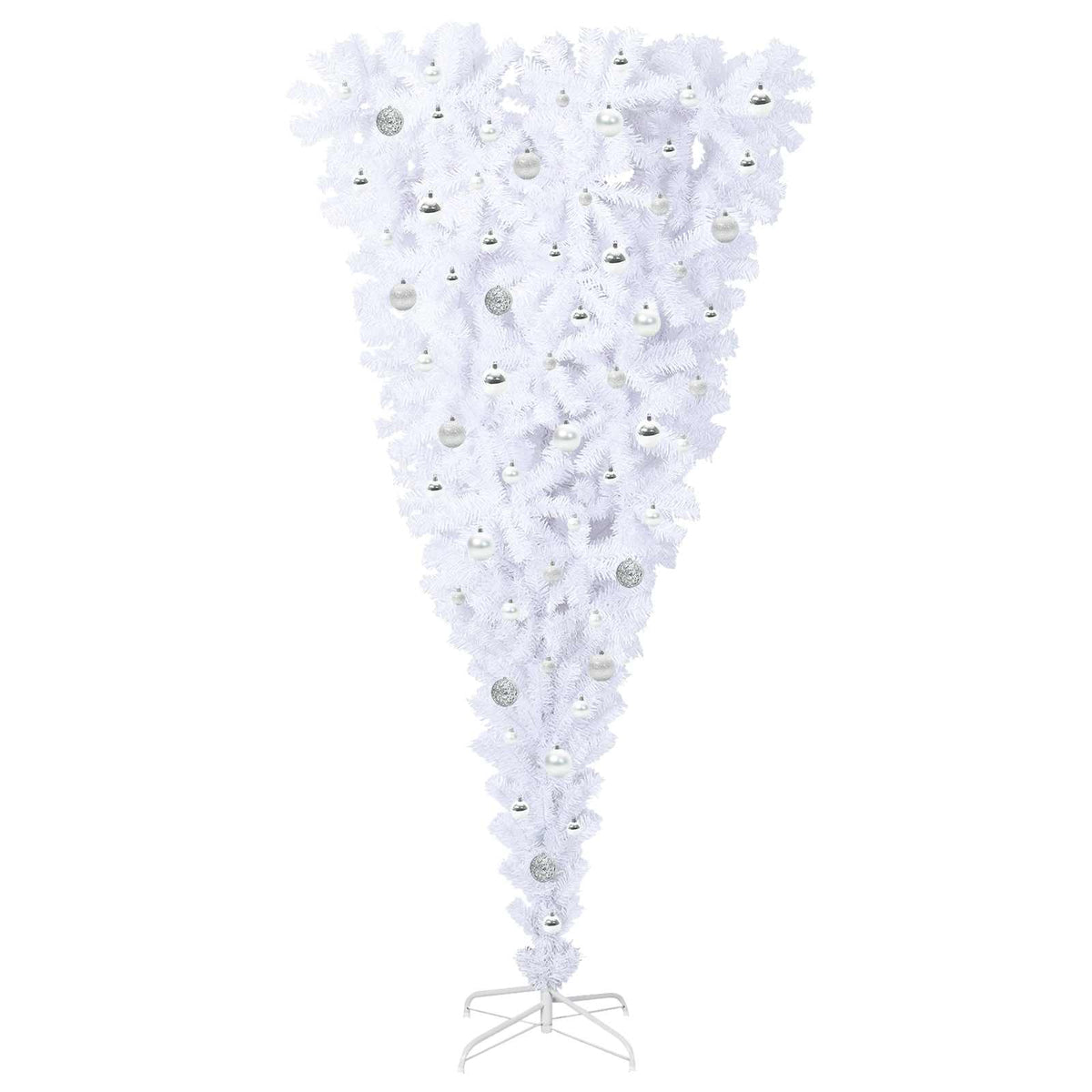 vidaXL Artificial Christmas Tree with Stand White 210 cm PVC and Steel