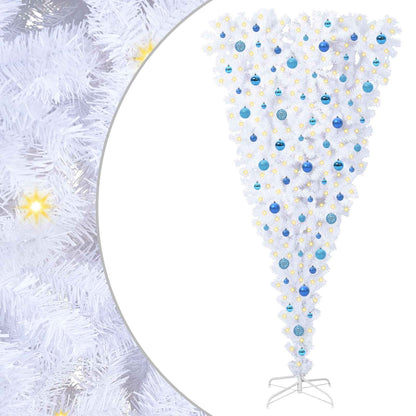 vidaXL Artificial Christmas Tree with Stand White 210 cm PVC and Steel