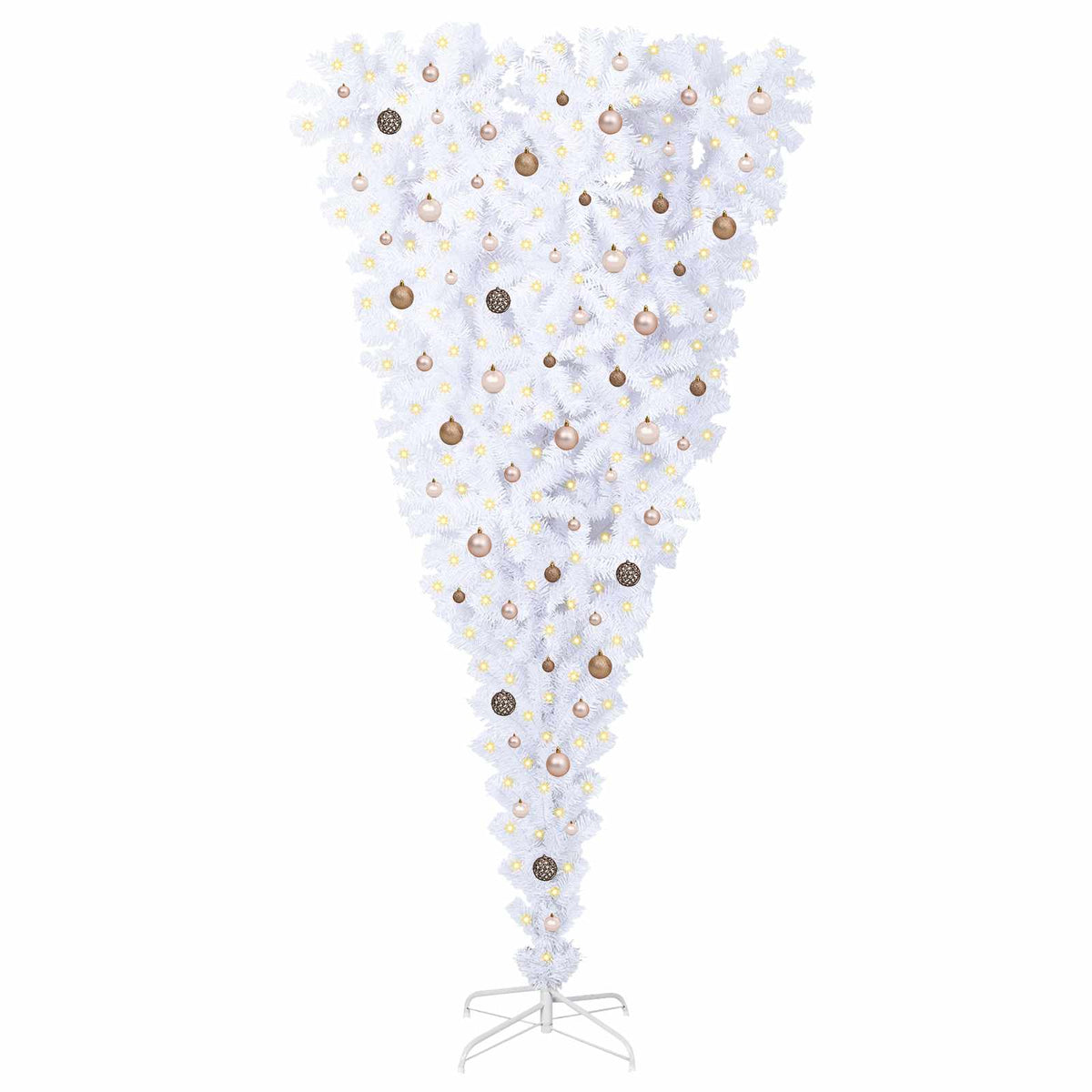 vidaXL Artificial Christmas Tree with Stand White 240 cm PVC and Steel