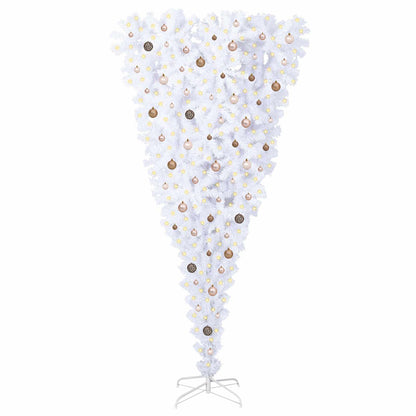 vidaXL Artificial Christmas Tree with Stand White 240 cm PVC and Steel