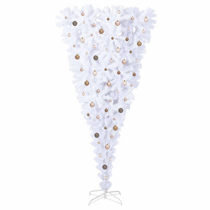 vidaXL Artificial Christmas Tree with Stand White 240 cm PVC and Steel