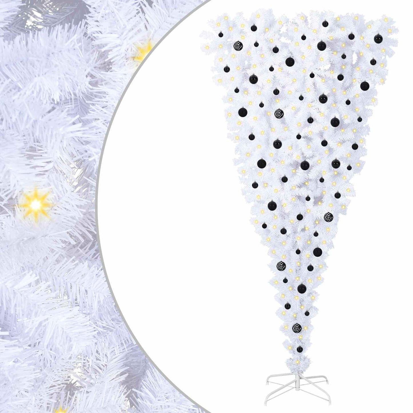 vidaXL Artificial Christmas Tree with Stand White 240 cm PVC and Steel