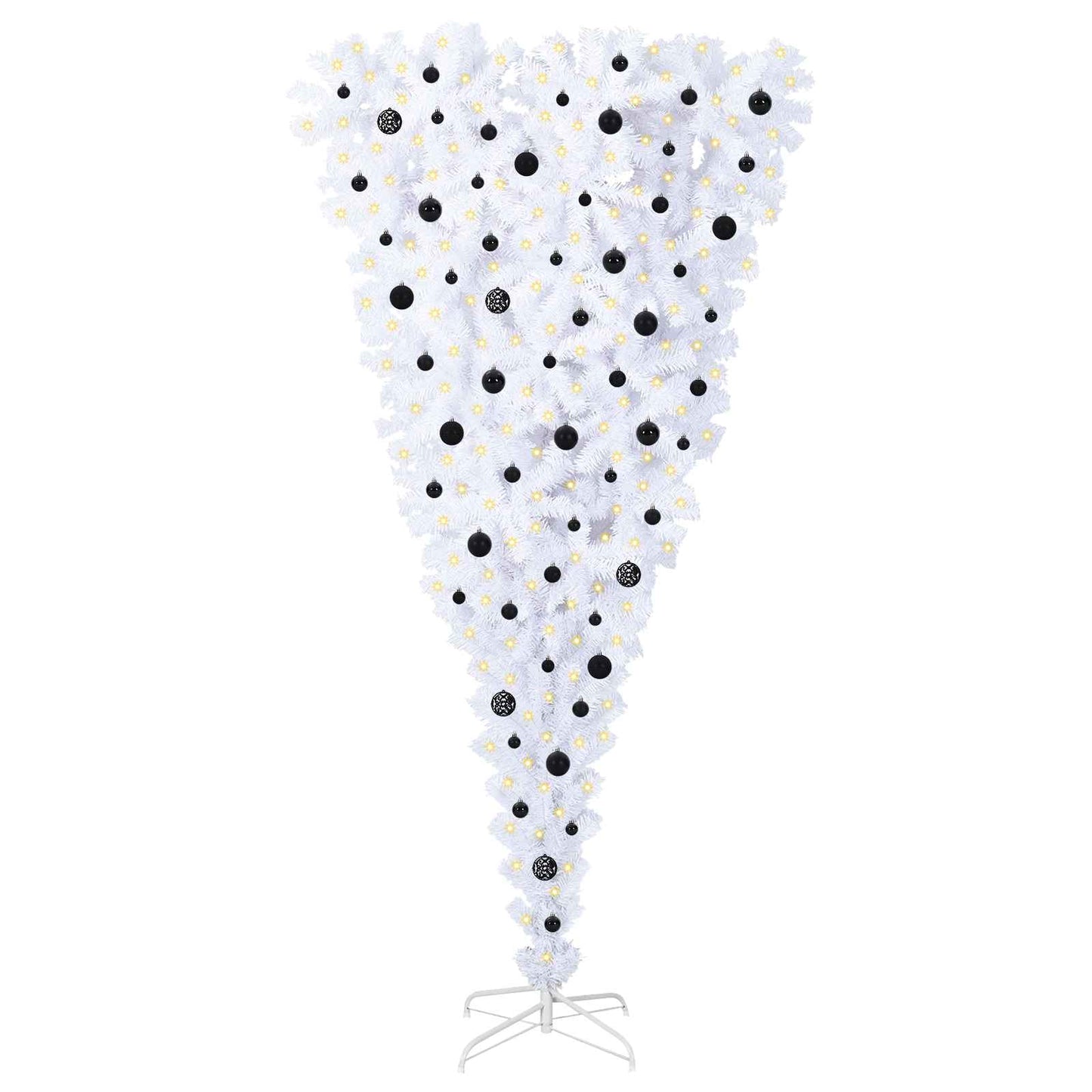 vidaXL Artificial Christmas Tree with Stand White 240 cm PVC and Steel