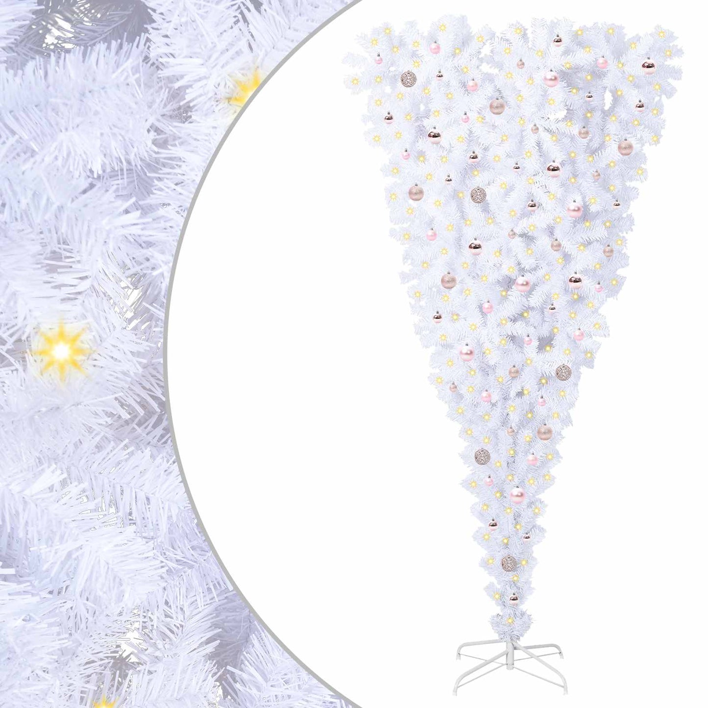 vidaXL Artificial Christmas Tree with Stand White 240 cm PVC and Steel