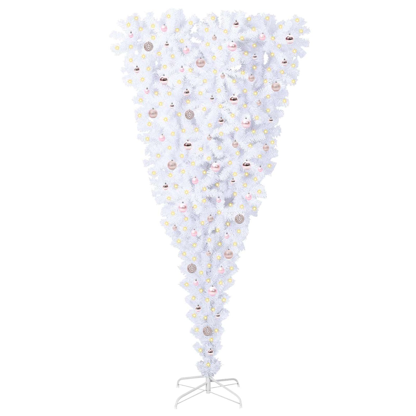 vidaXL Artificial Christmas Tree with Stand White 240 cm PVC and Steel