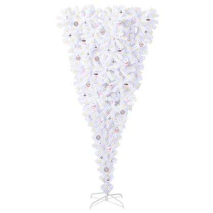 vidaXL Artificial Christmas Tree with Stand White 240 cm PVC and Steel