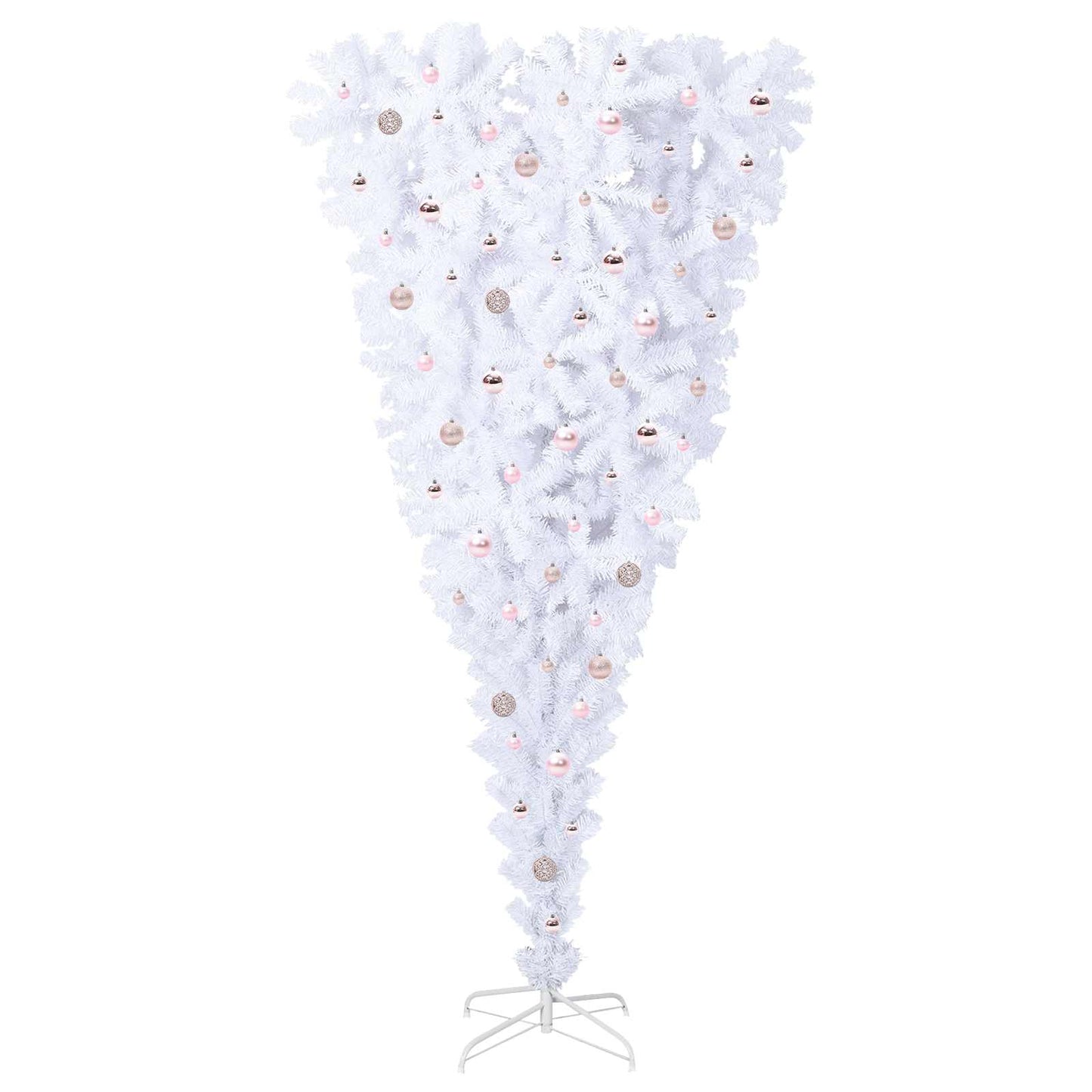 vidaXL Artificial Christmas Tree with Stand White 240 cm PVC and Steel