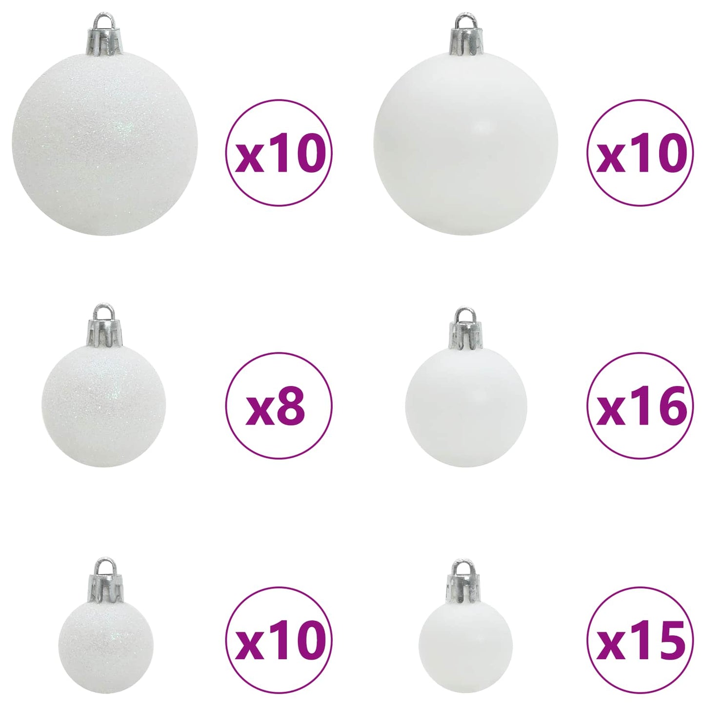 vidaXL Artificial Christmas Tree with Stand White 240 cm PVC and Steel