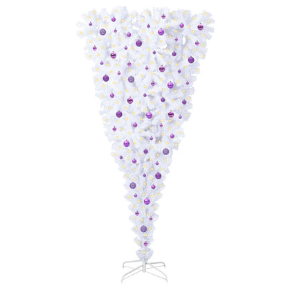 vidaXL Artificial Christmas Tree with Stand White 240 cm PVC and Steel