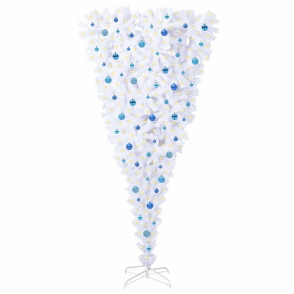 vidaXL Artificial Christmas Tree with Stand White 240 cm PVC and Steel