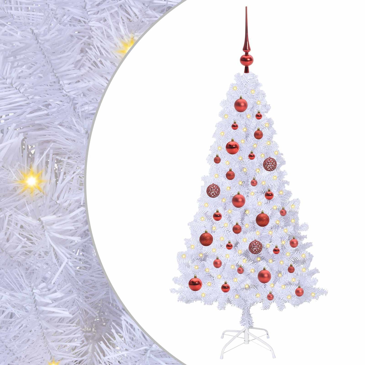 vidaXL Artificial Christmas Tree with Stand White 120 cm PVC and Steel