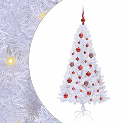 vidaXL Artificial Christmas Tree with Stand White 120 cm PVC and Steel