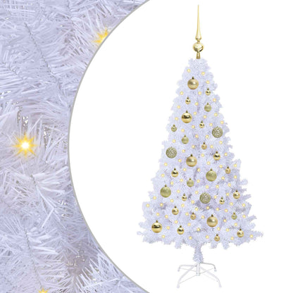 vidaXL Artificial Christmas Tree with Stand White 120 cm PVC and Steel